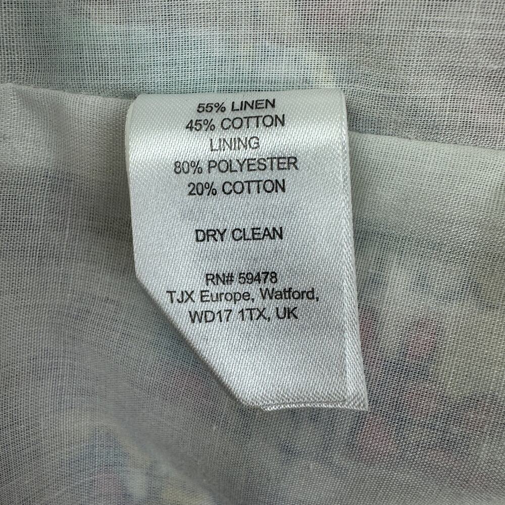 Lucy & Laurel Boho Natural Lightweight Floral Linen Blend Skirt Women's Size 12 - Picture 4 of 4